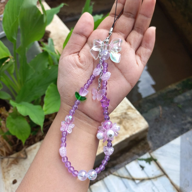 Product image ALMIRA STORE - Phone Strap Special Flower / Gantungan HP 15cm Ungu