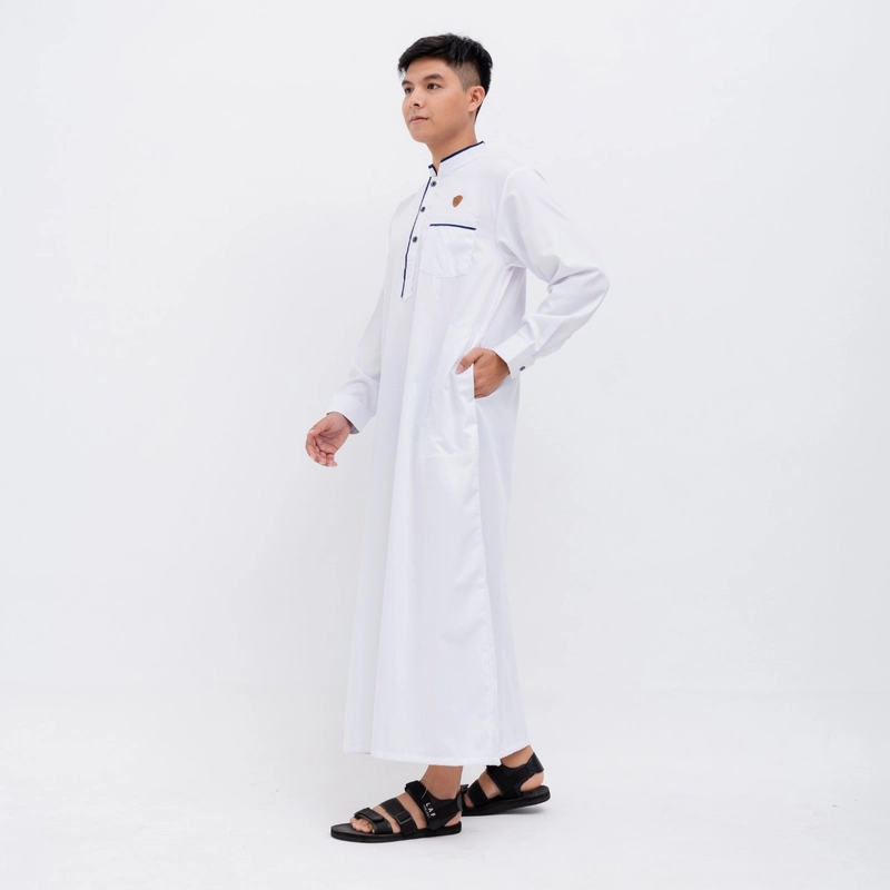 Product image Kawan Muslim - Jubah Pria Dewasa Lengan Panjang Putih Bahan Katun Premium (KM3) M PUTIH