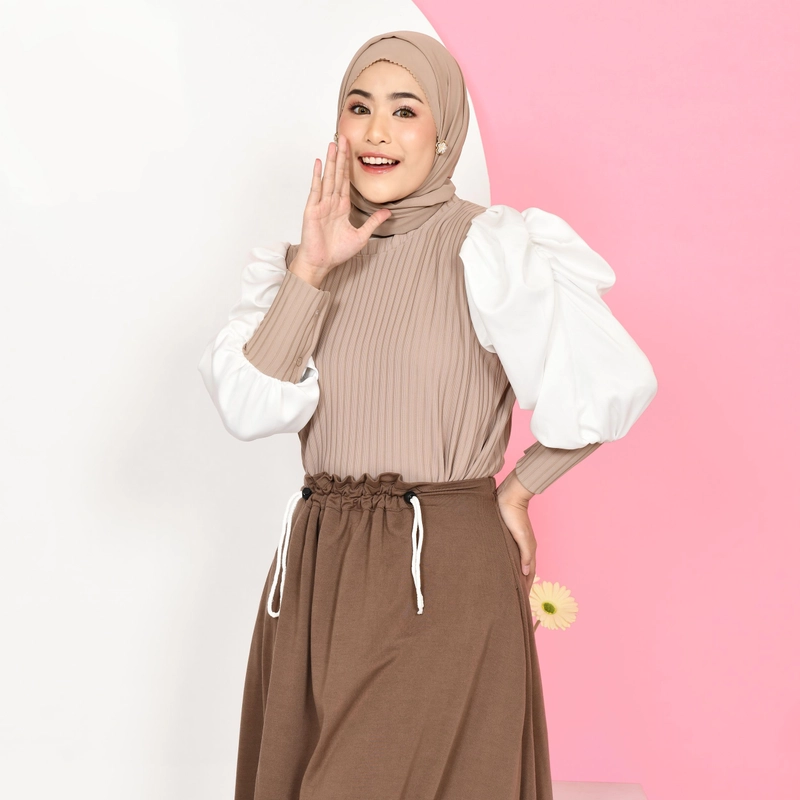 Product image Mybamus - Kinan Puff Sleeve Tops - Blouse Lengan Ballon - Atasan Wanita Korean Style All size Milo M18009 R77S2