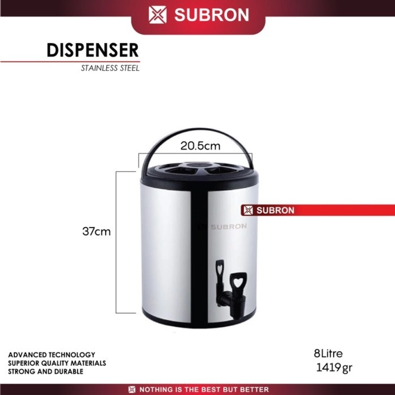 Product image Mumtazqu Store - SUBRON Water Jug Stainless steel Hot Cold 8 10 12 liter coffee juice 8L Water jug