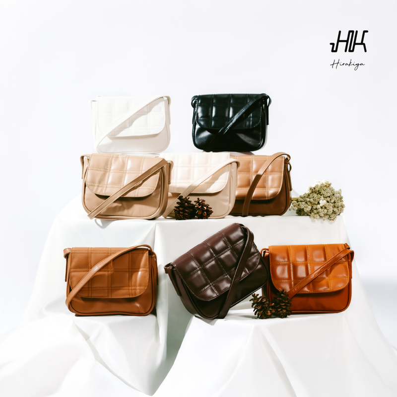 Product image Hirakiya id - Kiky Sling Bag Synthetic Leather Premium Hago Korean Style 15x20x6.5cm Moccacino