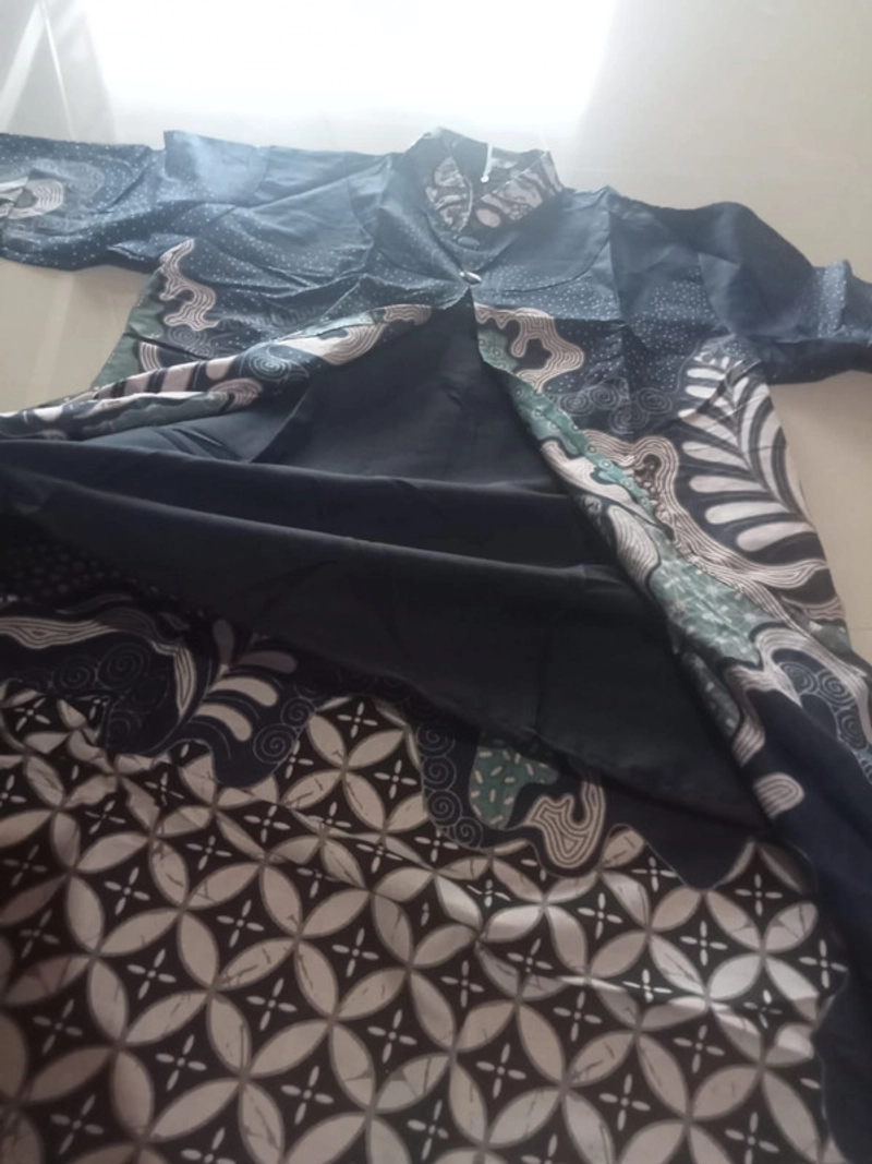 Product image Ks muslim fashion - BAJU BATIK ATASAN WANITA DEWASA TUNIK BIRU M Biru