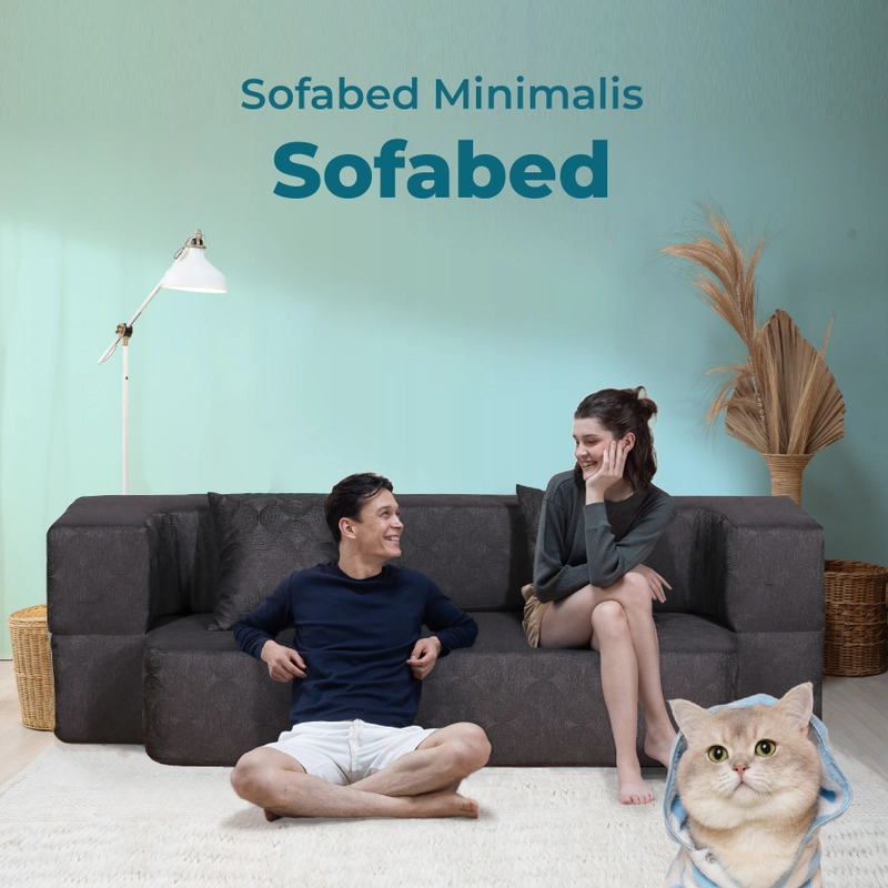 Product image IntheBox - Sofa Bed Ukuran 100x200 (Super Single) F388SF-SBED-100NTR 100 x 200 cm Abu Tua