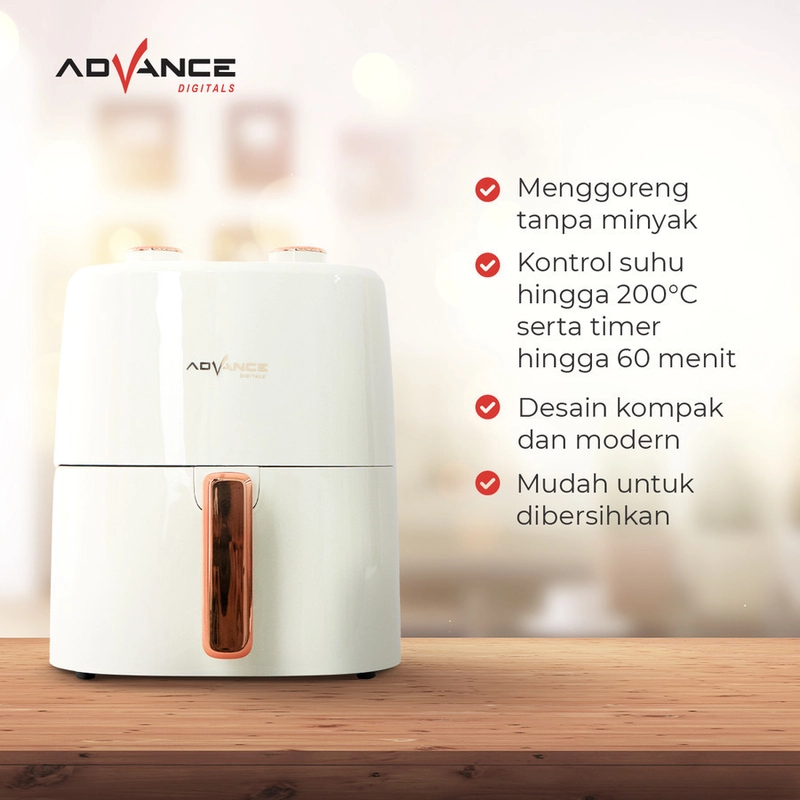 Product image Advance Digitals Indonesia - Electric Air Fryer ADF-401 Ukuran 4 Liter Menggoreng Tanpa Minyak 3.5 Liter Default