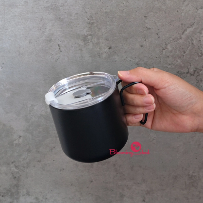 Product image Blooming_Deal - Tumbler Coffee Mug Coffee Tea Cup Stainless Steel 400ml HN103 HITAM