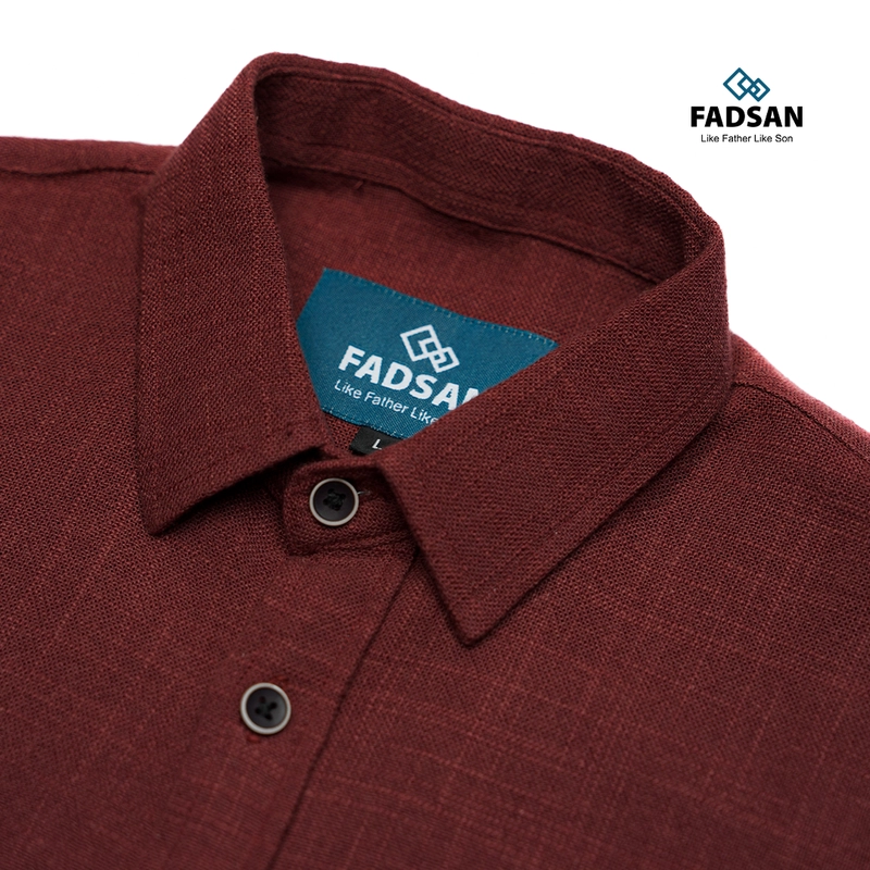 Product image FADSAN - Baju Kemeja Polos Couple Ayah Anak Warna Burgundy - Ryu Series SIZE ANAK XS RYU BURGUNDY