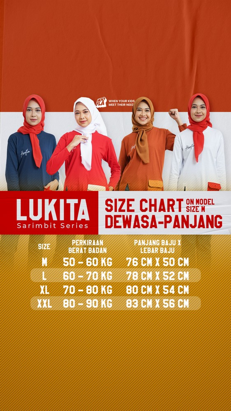 Product image Hoofla - Kaos Dewasa Panjang Lukita Sarimbit Series M Merah