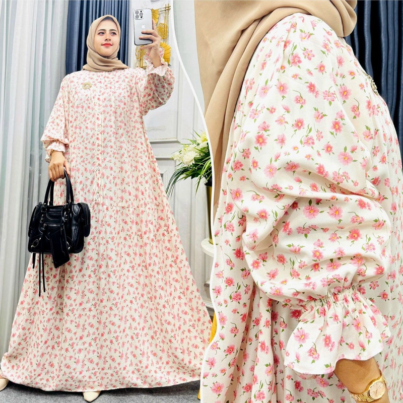 Product image Khisna collection - Gamis bunga Arista wanita cantik Allsize Arista1