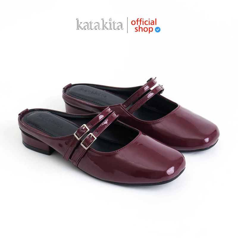 Product image Katakita - Katakita Jemima Mules Wanita / Sepatu hak wanita 3cm 41 Burgundy