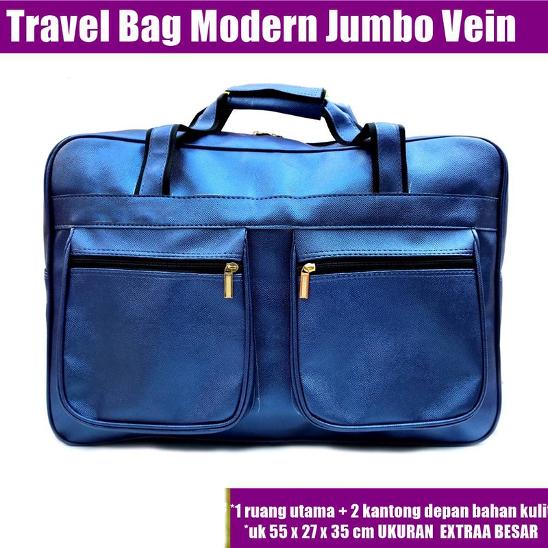 Product image Lanc Fashion - Tas Jumbo Kulit traveling Modern Vein Big Size Warna BIRU