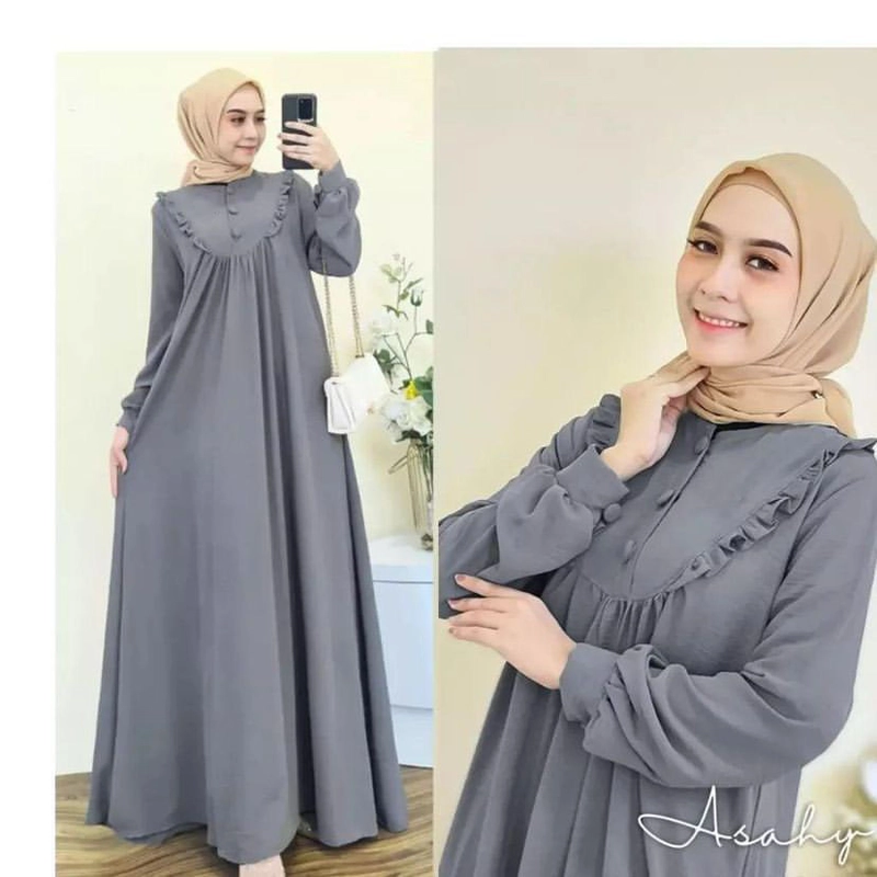 Product image MEQA DAILY - MEGA DAILY - Gamis Asahy Dress Pesta Wanita XL Abu