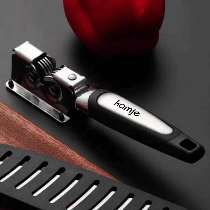Product image KAMJE Alat Asahan Pengasah Penajam Pisau Gunting Stainless Steel Serbaguna KMJ214 KMJ214 HITAM-SILVER