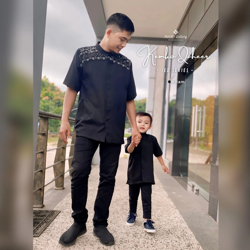 Product image [CUCI GUDANG] Baju Sarimbit Seragam Keluarga QaheerS Family Set - Hitam S Koko Anak