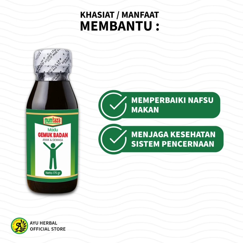 Product image Madu Gemuk Badan Anak & Dewasa Mumtaza - Herbal Nafsu Makan / Membantu Menambah Berat Badan 175 gram