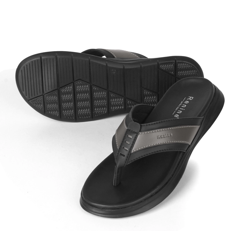 Product image RENINE ALZ 9002 Black - Coffee Sandal Kulit Pria Jepit 40 Black