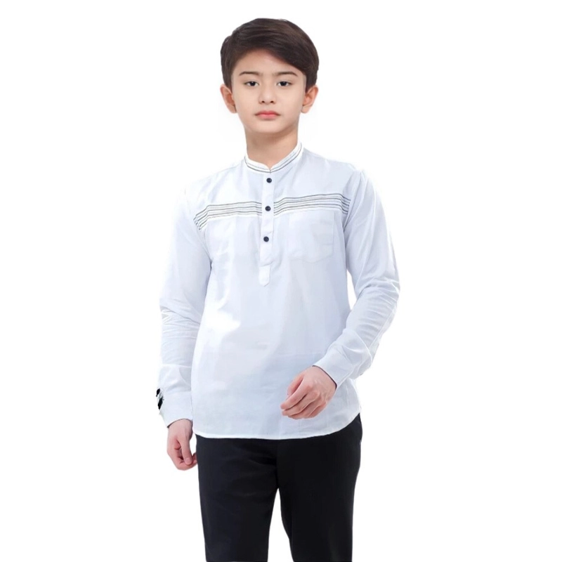 Product image Kois Batik - Baju Koko Anak Tanggung Lengan Panjang Bagus Banget Terbaru M Koko anak putih