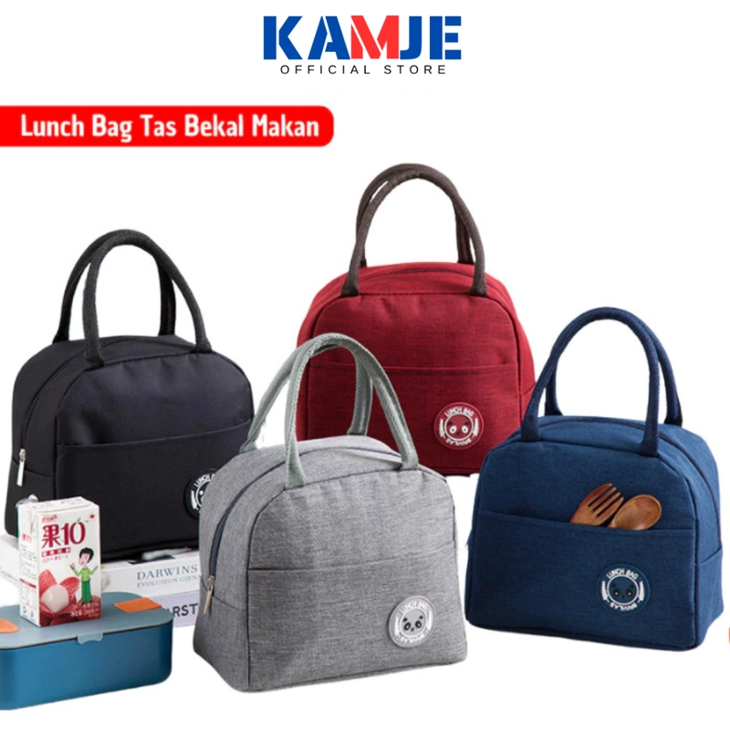 Product image KAMJE Tas Bekal Lunch Bag Tempat Penyimpanan Makanan Anak Sekolah KMJ111 KMJ111 HITAM
