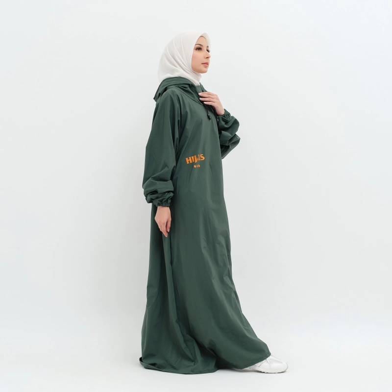 Product image South Legend - Jas Hujan Gamis Wanita Muslimah Premium Zipper by Hijas ALLSIZE FIT TO 2XL ARMY NON ZIPPER