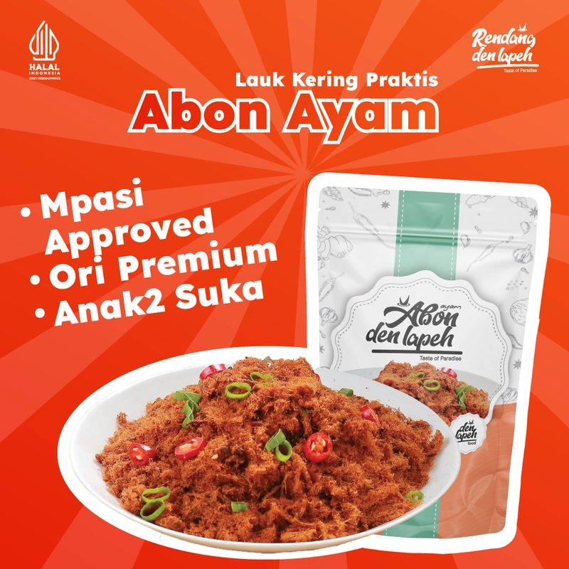 Product image [JL] Rendang Den Lapeh - Abon Ayam Premium / Abon Non MSG Halal MUI 92 Abon Ayam