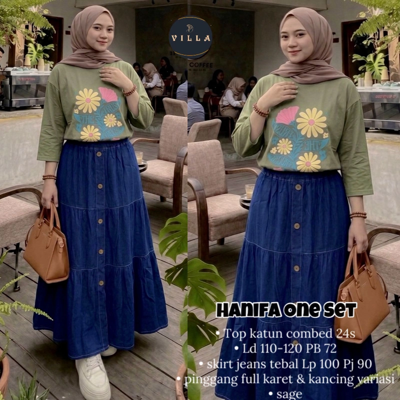 Product image Griya Busanaku Solo - Setelan wanita rok panjang / Hanifa One Set All Size Sage
