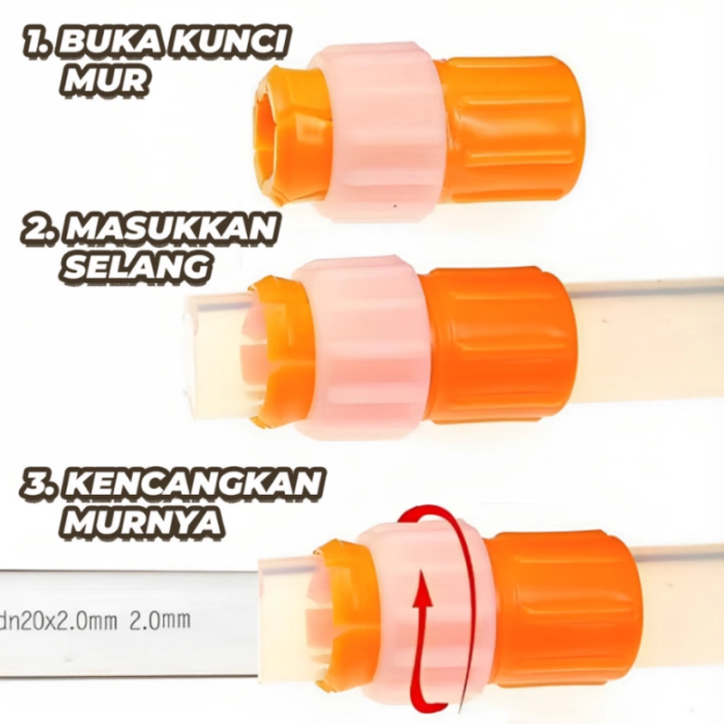 Product image KAHASIL - Konektor Selang Sambungan Keran Air Flexible Alat Penyambung Pipa Wastafel Kamar Mandi KMJ201 ORANGE