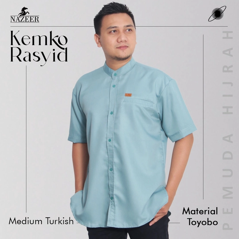 Product image Nazeer - Kemko Rasyid Kemeja Koko M Medium Turquoise