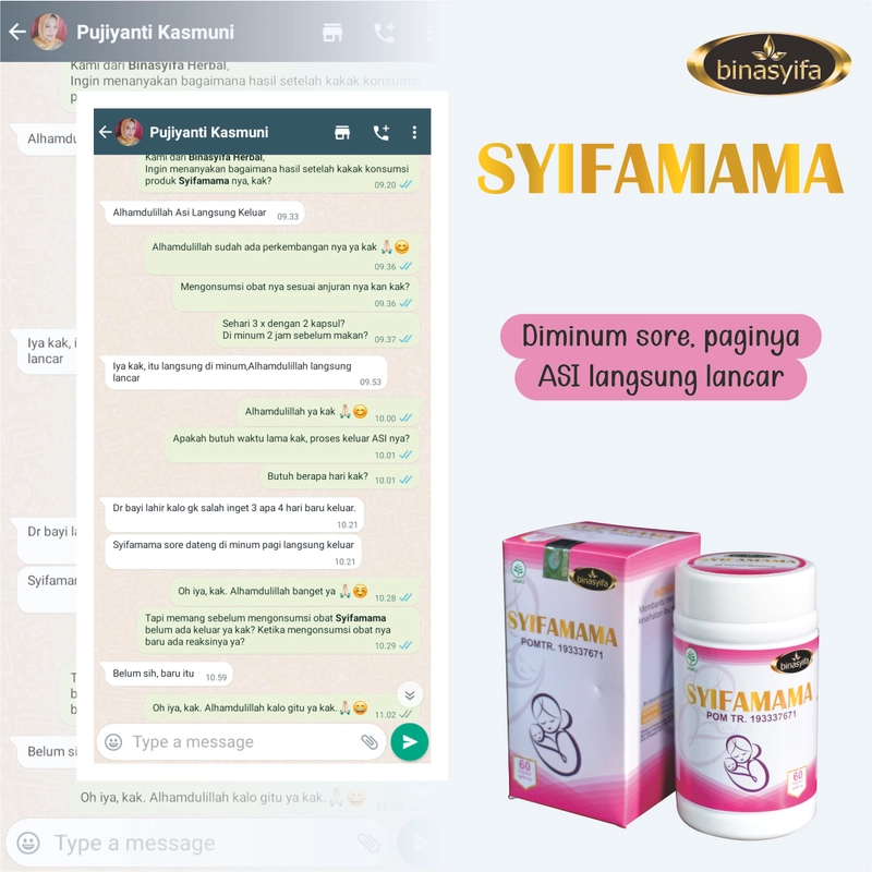 Product image BinasyifaSYIFAMAMA Herbal Pelancar ASI Vitamin Ibu Menyusui ASI Booster Alami & Mengentalkan ASI 60 kapsul Herbal