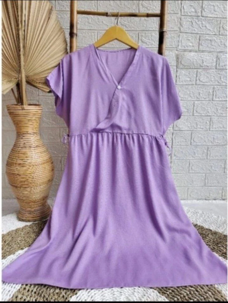 Product image ALUS - Daster Pendek Daster Kimono Bahan Rayon Valensia All Size Lavender