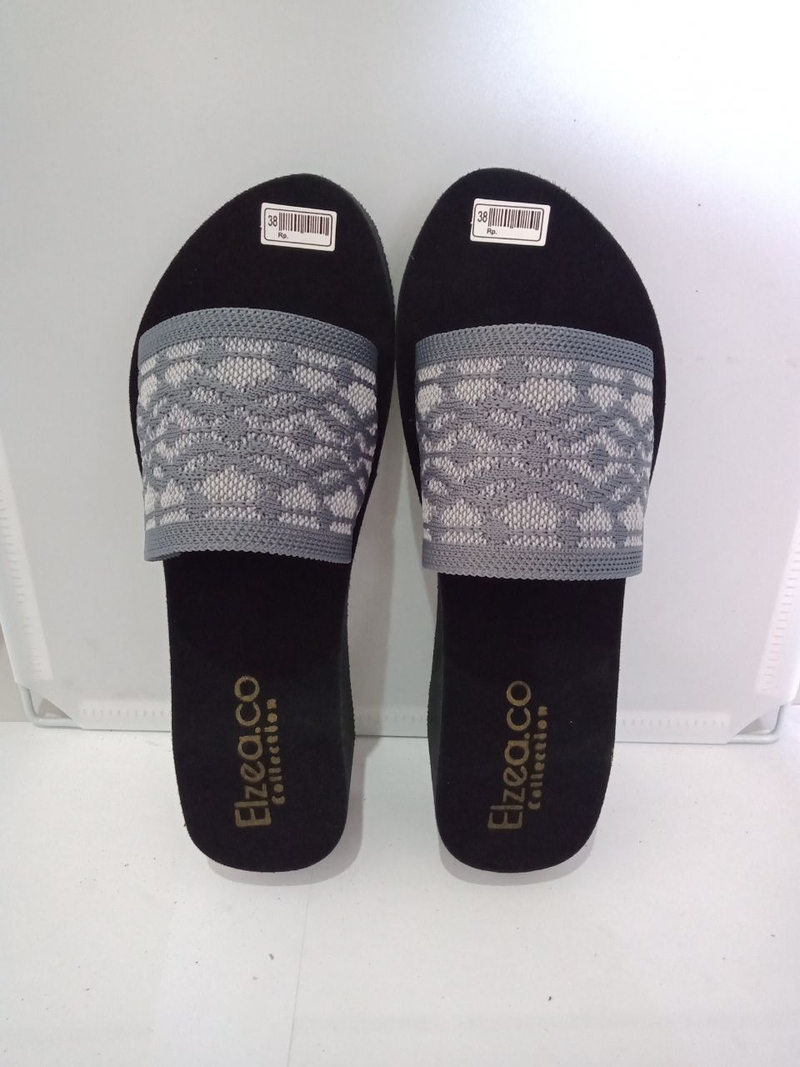 Elzeaco - Sandal Spon Webbing Wedges 5cm K23 (PROMO) 40 Webbing Motif