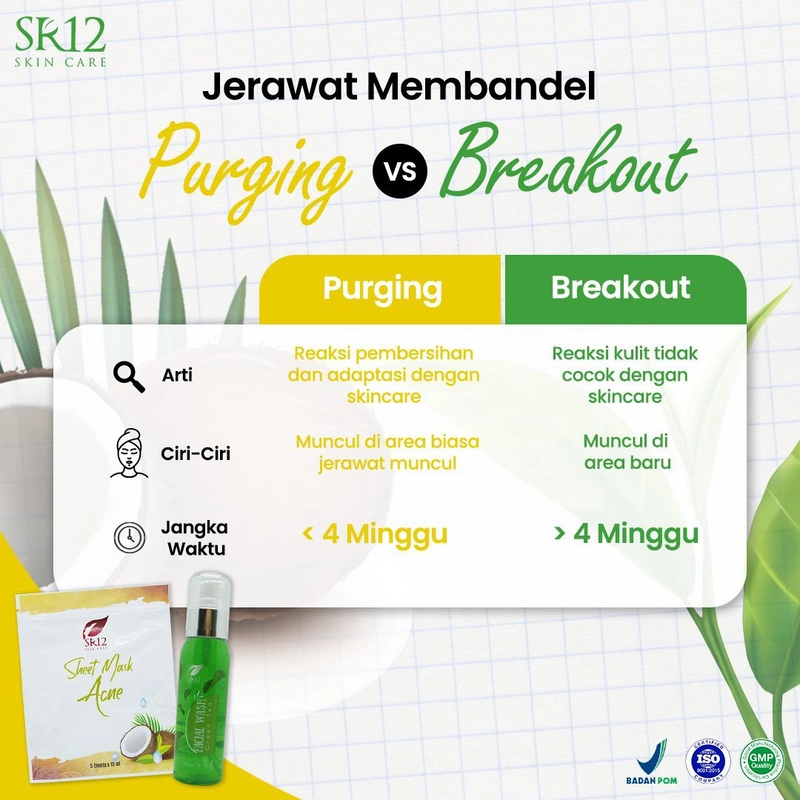 Product image Sheet Mask Acne SR12 Masker Topeng Mengatasi Jerawat Komedo Bruntusan Melembabkan Kulit 5 Sheets Acne