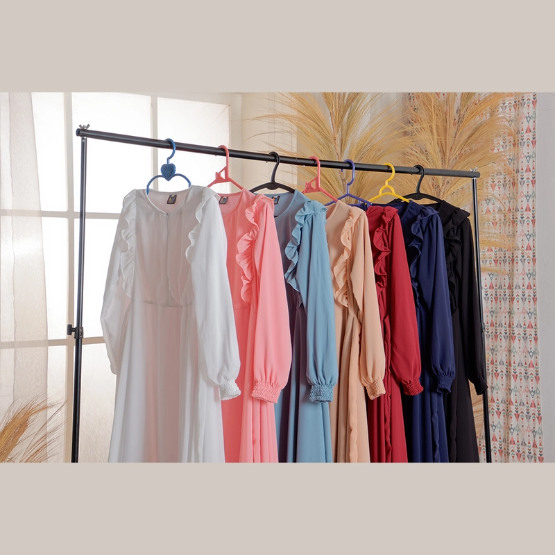 Product image MOSCOU - Baju Busana Dress Gamis Wanita Muslim Muslimah Syari Syar'I Remaja Ibu Busui Dewasa Simple Simpel Elegan Casual Pesta Kondangan Lebaran Terbaru Kekinian Ceruty Ceruti Babydoll Premium Full Furing Hyget Adem Lembut Polos Series M Navy
