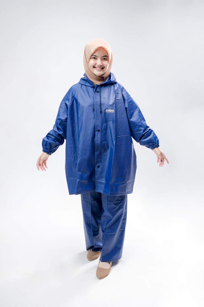 Product image Allstore - JAS HUJAN SETELAN PRIA WANITA PVC 025 ANTI REMBES AIR BERKUALITAS L BIRU