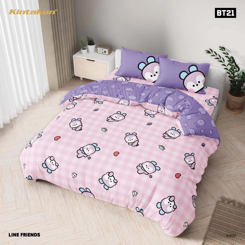 Product image Kintakun - Kintakun BT21 minini Bed Cover Set 180 x 200 Queen KOYA RJ SHOOKY MANG CHIMMY TATA COOKY Multivarian 180 x 200 Mang