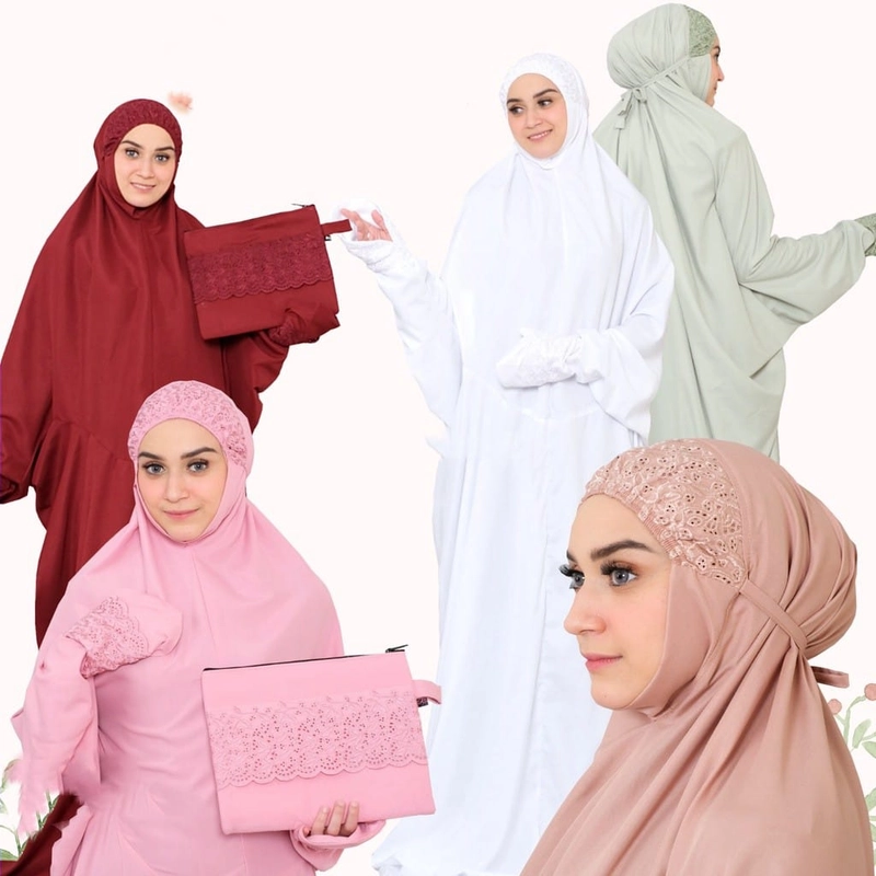 Product image Mukena Terusan Khadijah Best Seller Katun Mikro All Size Maroon