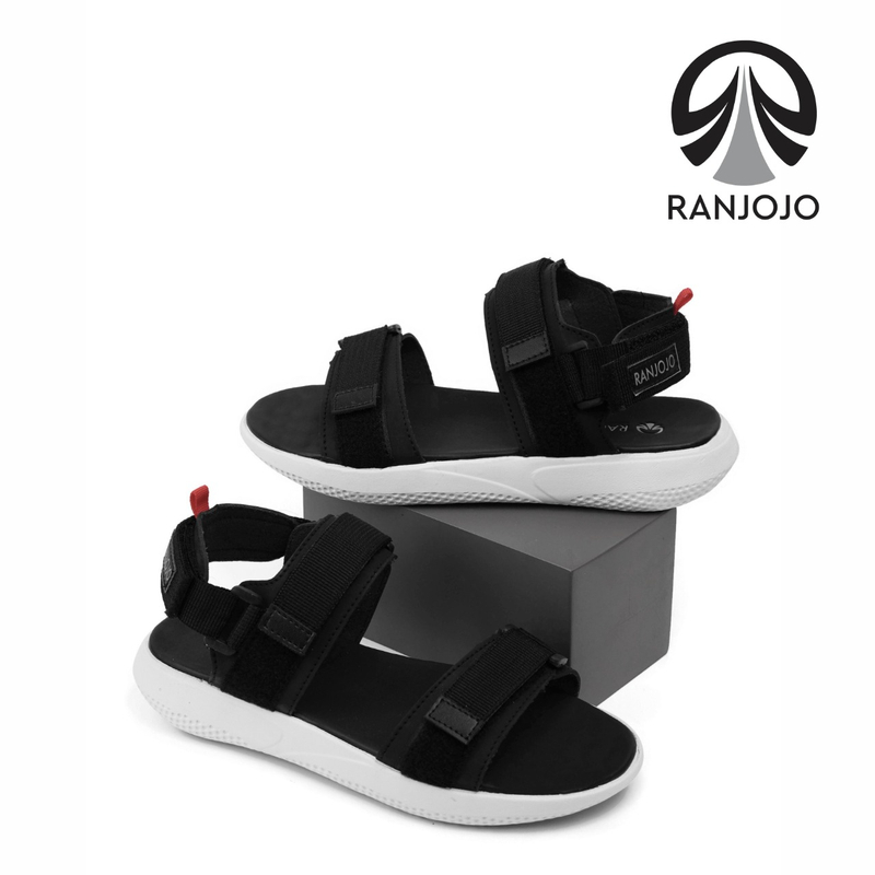 Product image Ranjojo - Sendal Wanita Korea Original Ranjojo RJ17 Sandal Gunung Wanita Casual Dual-Strap Tali Karet El 37 HITAM