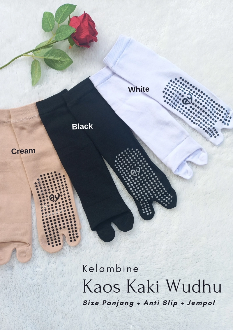 Product image Kelambine - Kaos Kaki Wudhu + Anti Slip + Jempol Anti Slip + Jempol Black