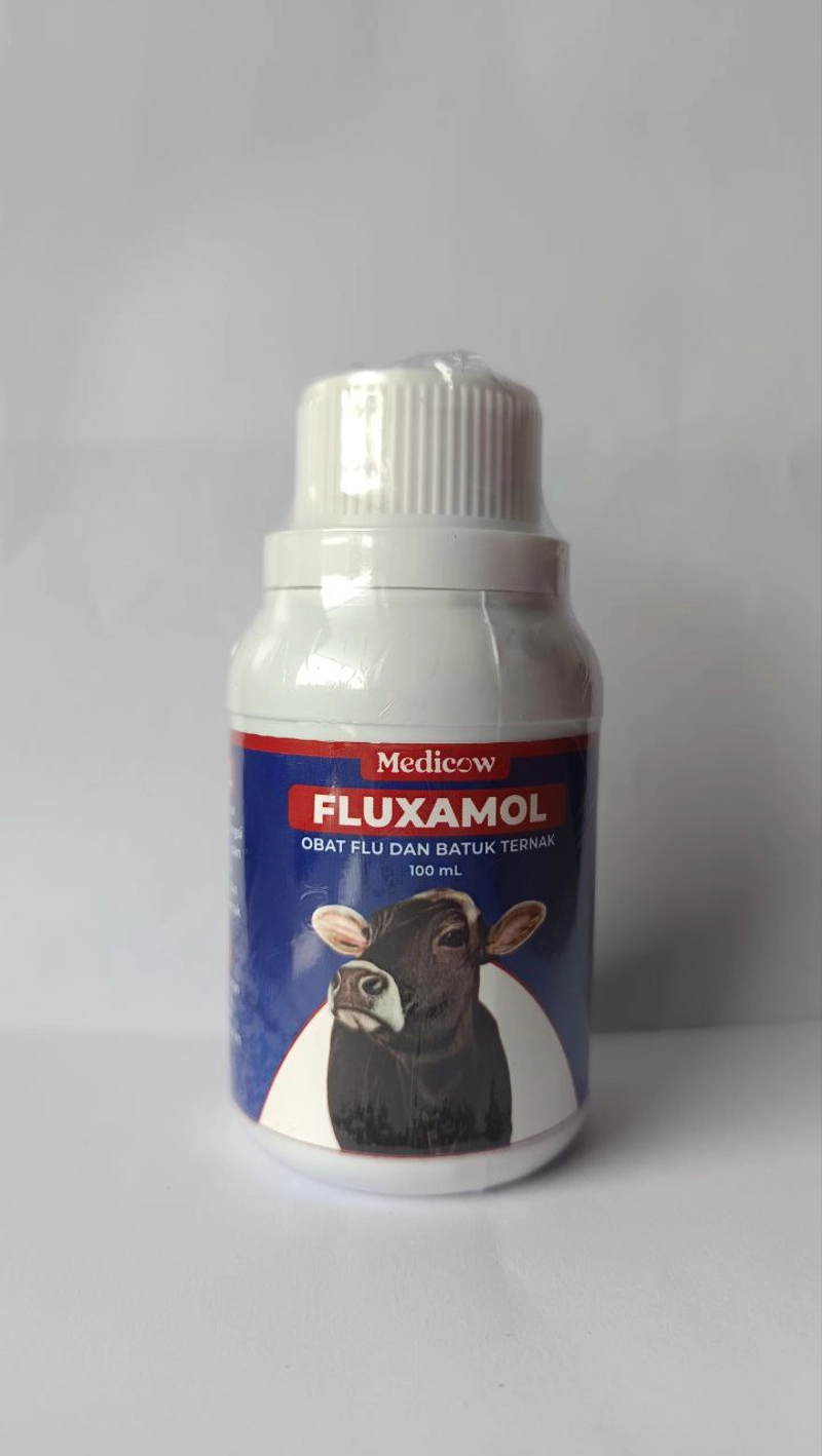 Product image Eleanor Farm Shop - Fluxamol Obat Flu Batuk Ternak Sapi Kambing Medicow 100Ml 100Ml Botol 100Ml