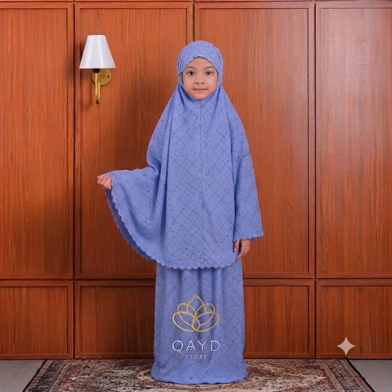 Product image qaydstoreid - BELI 1 GRATIS 1 Mukena Anak Airin Katun Mikro Premium Set Tas / Mukena Anak Perempuan 2-9 Tahun Anak Denim