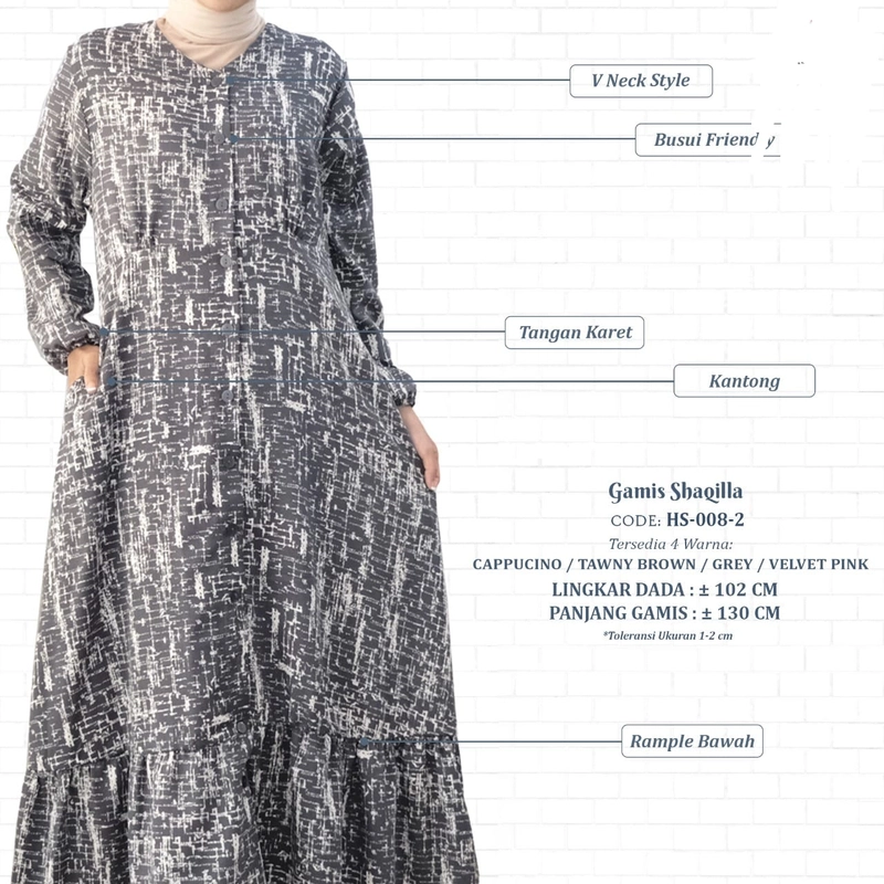 Product image AL Irsyad Store - GAMIS FOREVER SWEET CONCEPT HS-008-2 GAMIS SHAKILLA ALL SIZE CAPPUCINO