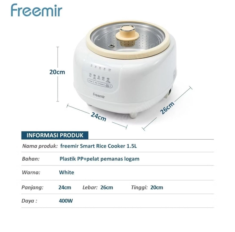 Product image Rizki Electronics - FREEMIR SLOWE RICE COOKER 1,5 LITER PUTIH