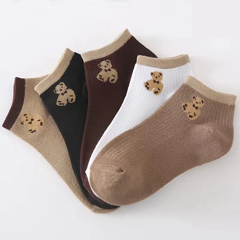 Product image Beatdrop - kaos kaki Wanita Brown Remaja Dewasa satu set isi 5 Mk Brown Set