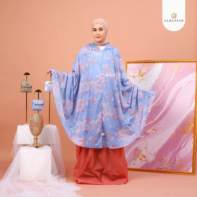Product image Al Baniah - [Beli 2 Free 1pcs Mukena Random] Mukena Parasut Korea Motif Tereesa Jumbo Tania 9