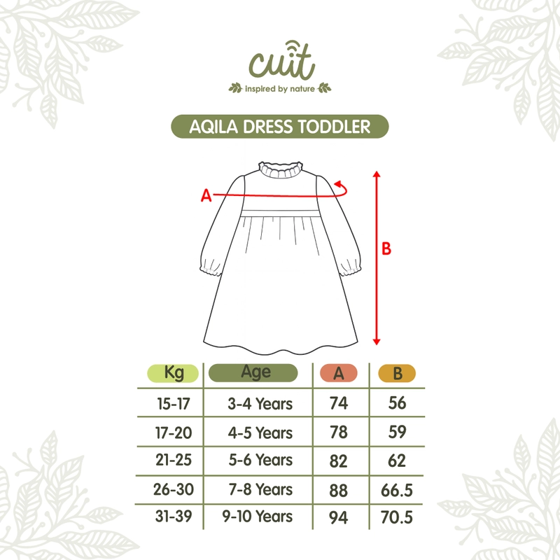 Product image Kintakun Baby - [RAYA SERIES] Cuit Aqila Dress Toddler Viscose Twill Dress Anak Perempuan 3 - 10 Thn 3-4 Tahun Sage Bloom