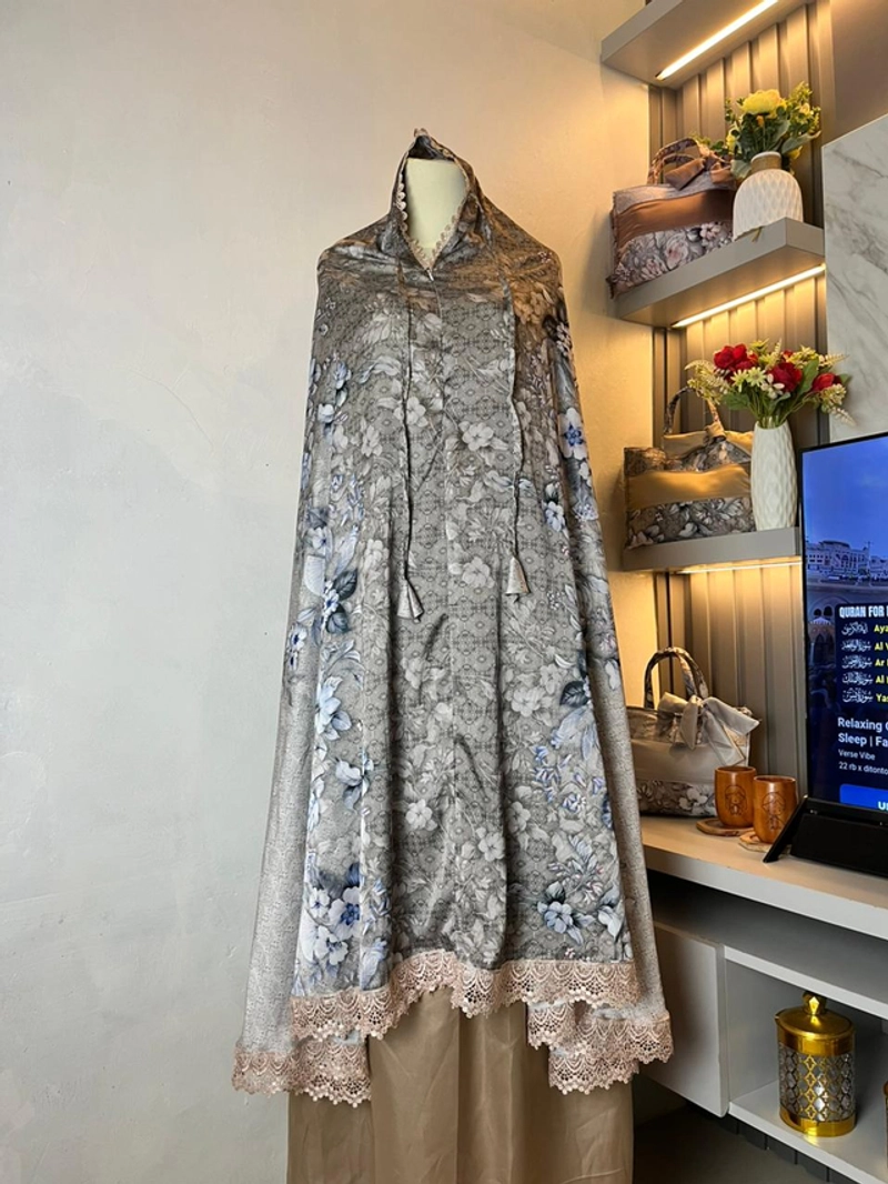 Product image qaydstoreid - Hampers Mukena Armani Silk Azzura 2in1 Olive
