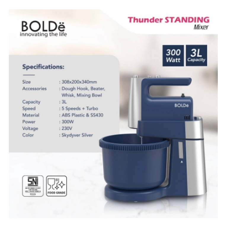 Product image UTAMAMEGA - Bolde Thunder Standing Mixer Kapasitas 3 Liter Type Thunder