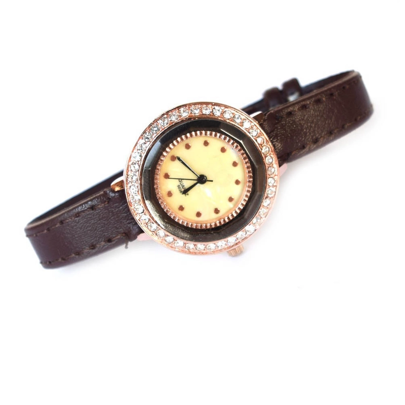 Product image Lanc Fashion - jam Glamour Diamond Kulit Female Pure Simpel WARNA COFFEE