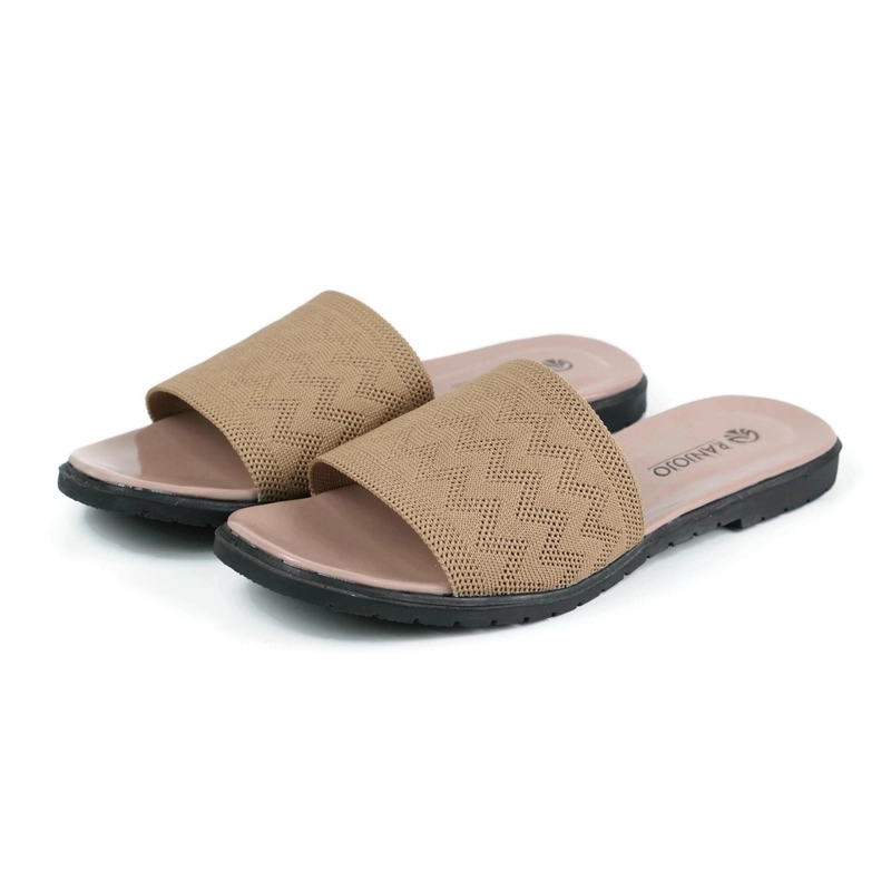 Product image Ranjojo Sendal Slop Wanita Teplek Original Wanita terbaru Sandal Slop Cewek Rajut RJ02t RJ0 37 Cream
