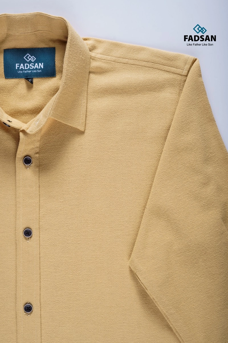 Product image FADSAN - Koko Muslim Polos Lengan Panjang Couple Ayah dan Anak Warna Yellow Grind - Grit Series SIZE ANAK XS GRIT YELLOW GRIND