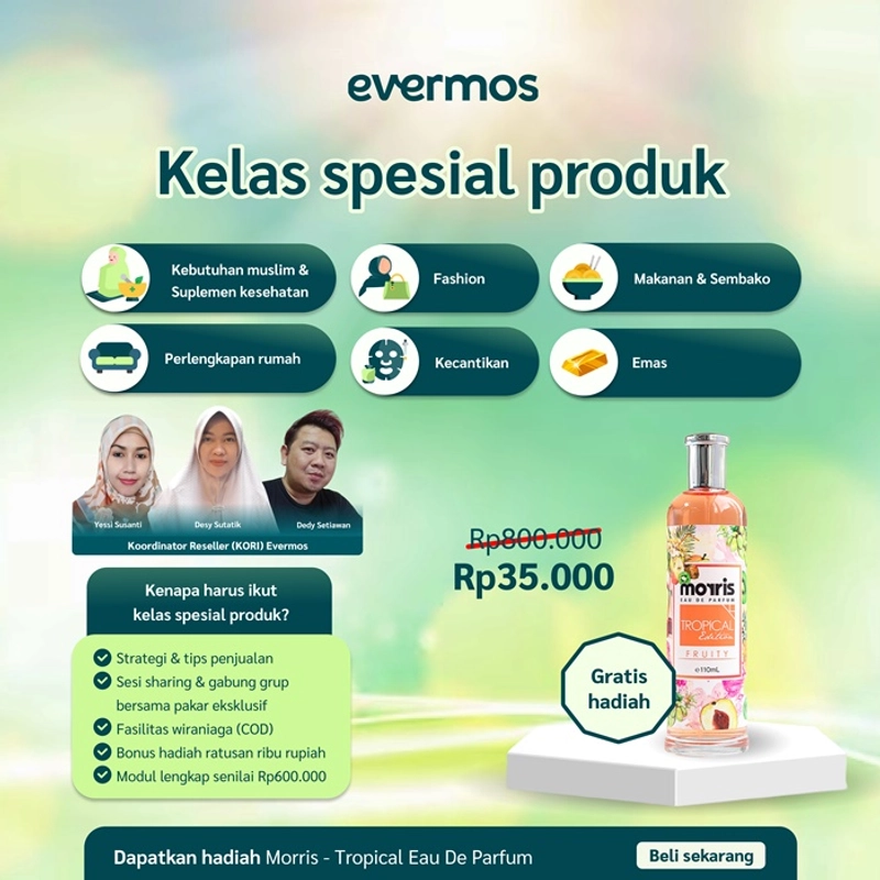 Product image Morris - Kelas Spesial Produk Free Morris Tropical Eau De Parfume 110ml Floral