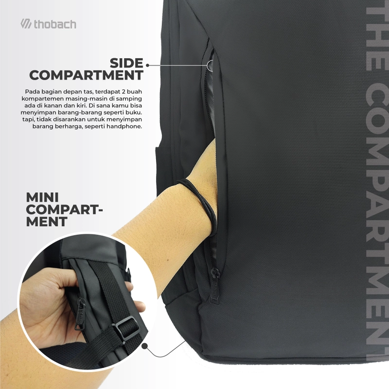 Product image Thobach official - THOBACH Tas Ransel Tas Sekolah Backpack Anti Air Waterproof KING Tas Sekolah 800 gr Black